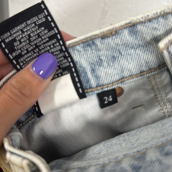 7 for All Mankind Light Denim Wash Mini Skirt - Size 24 - Picture 3 of 3